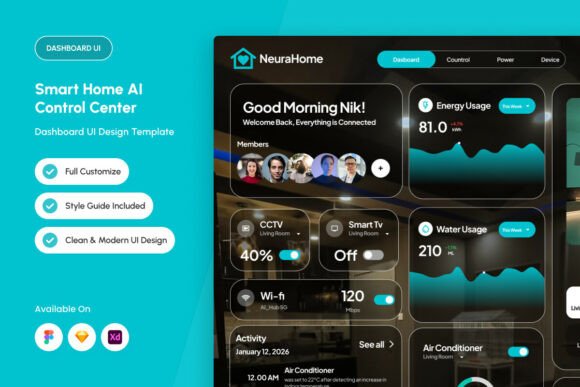Neura Home โ Adaptive AI Smart Living UI