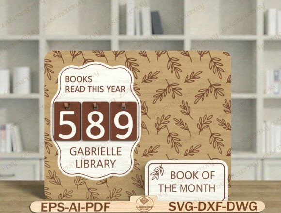 Personalized Reading Tracker Sign SVG