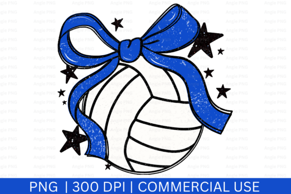 Preppy Volleyball Coquette Bow PNG