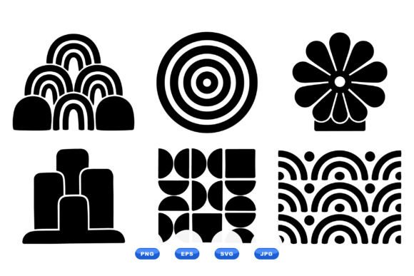 Retro Geometric Shapes Clipart