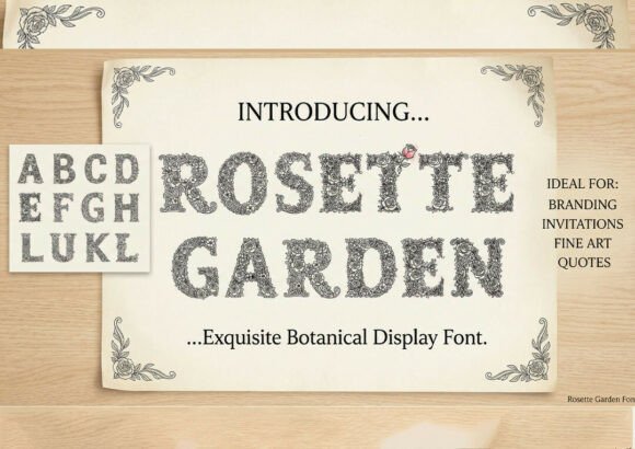 Rosette Garden Font PNG with transparent background - Preview 1