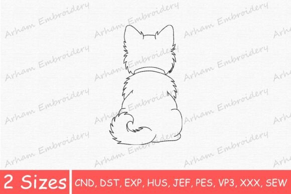 Sitting Dog Back View Outline