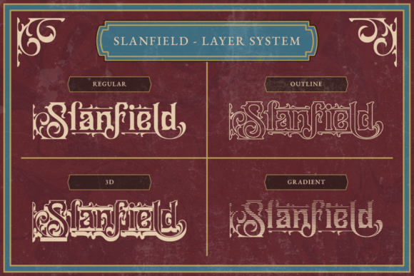 Slanfield Font PNG with transparent background - Preview 3