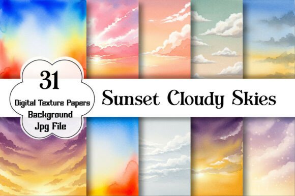Sunset Cloudy Skies Backgrounds