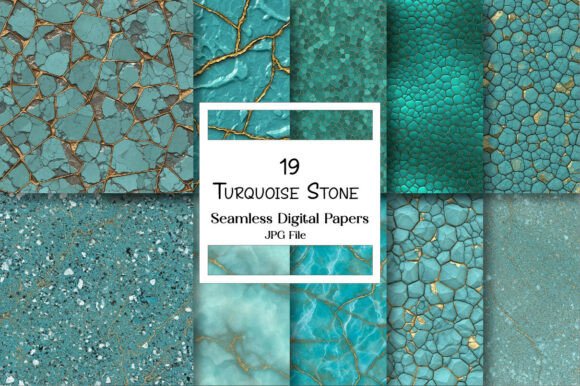 Turquoise Stone Digital Paper