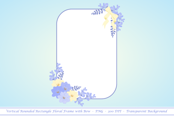 Vertical Rounded Rectangle Floral Frame