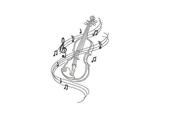 Violin with Music Notes