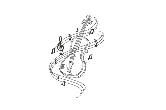 Violin with Music Notes