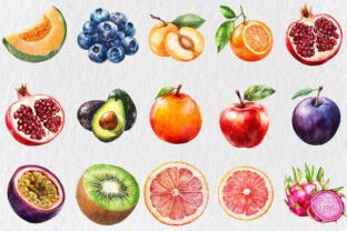 Watercolor Fruit Clipart Graphic by Rose Art · Creative Fabrica