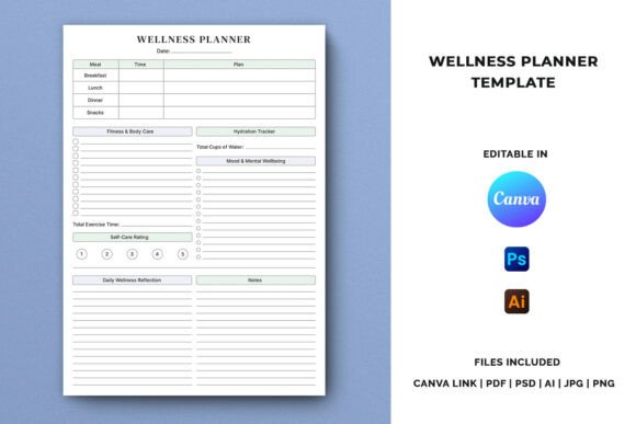 Wellness Planner Template - KDP Interior