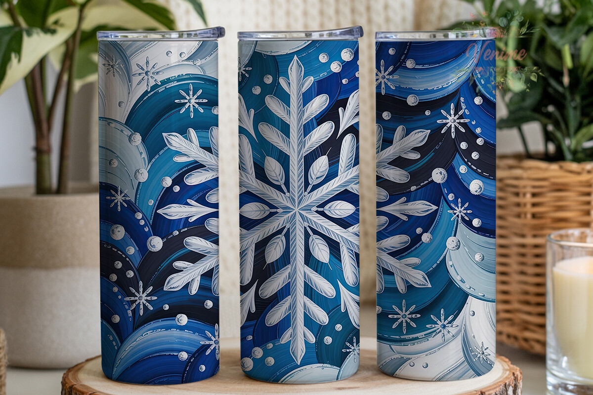 Winter Snowflake Art 20oz Tumbler Wrap