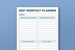 2027 Monthly Planner Template Graphic by Pugazh Logan · Creative Fabrica