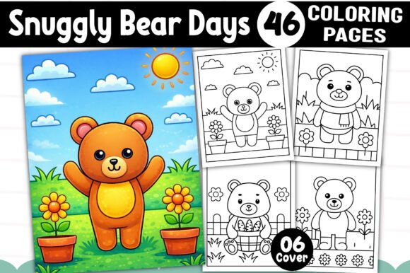 Adorable Cozy Bear Cute & Comfy Coloring