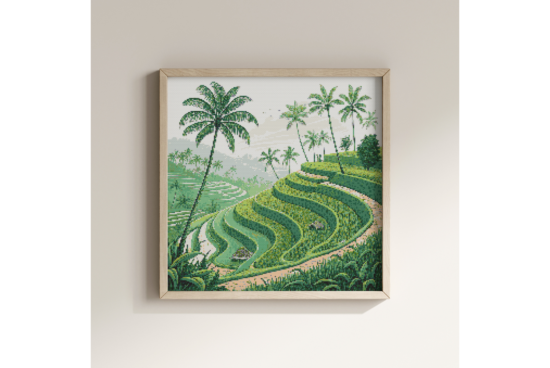 Bali Rice Terraces Cross Stitch Pattern
