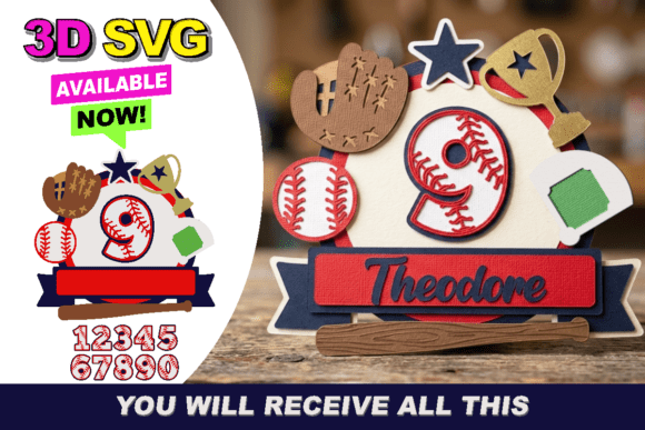 Baseball Cake Topper 3D SVG Birthdays 3D SVG Craft By Claudia Atencio