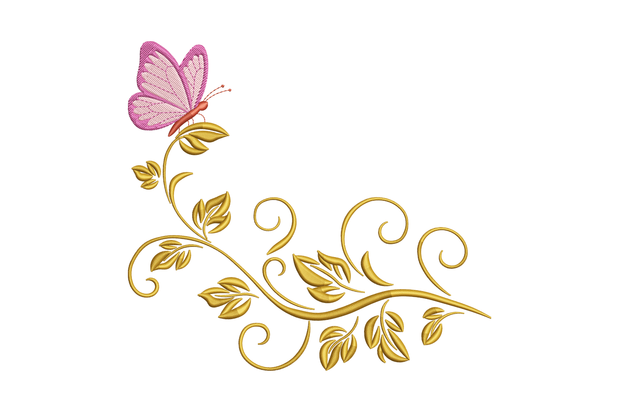 Elegant Butterfly Floral Swirl
