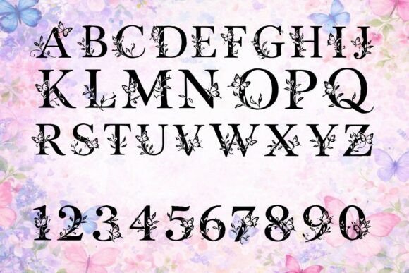 Floral Butterfly Font - Preview 1