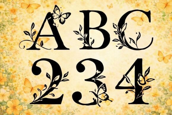 Floral Butterfly Font - Preview 2