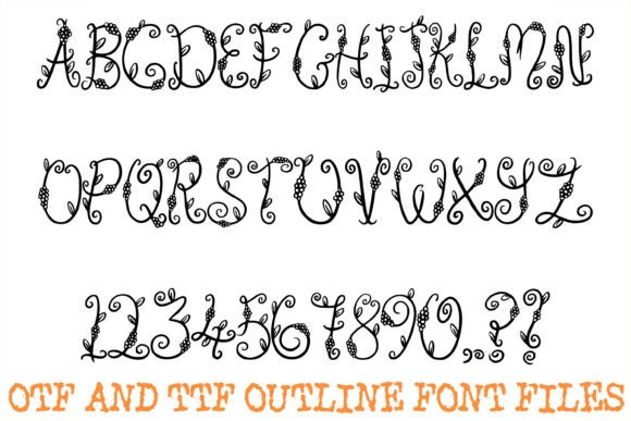 Grape Vine Whimsy Swirly Food Font - Preview 1