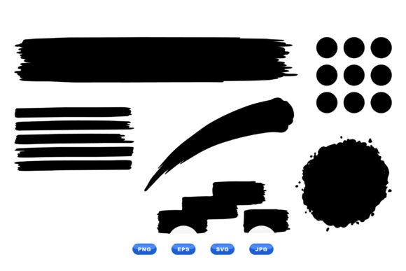 Grunge Ink Brush Strokes Gráfico Manualidades Por DesignVectx