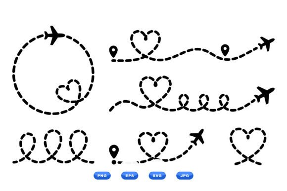Heart Flight Doodle Clipart