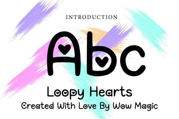 Loopy Hearts Font PNG with transparent background - Preview 1