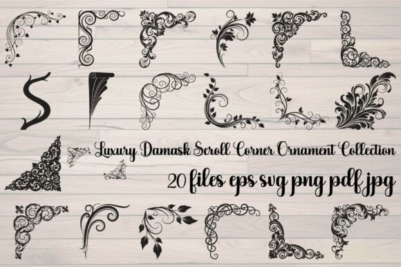 Luxury Damask Scroll Corner