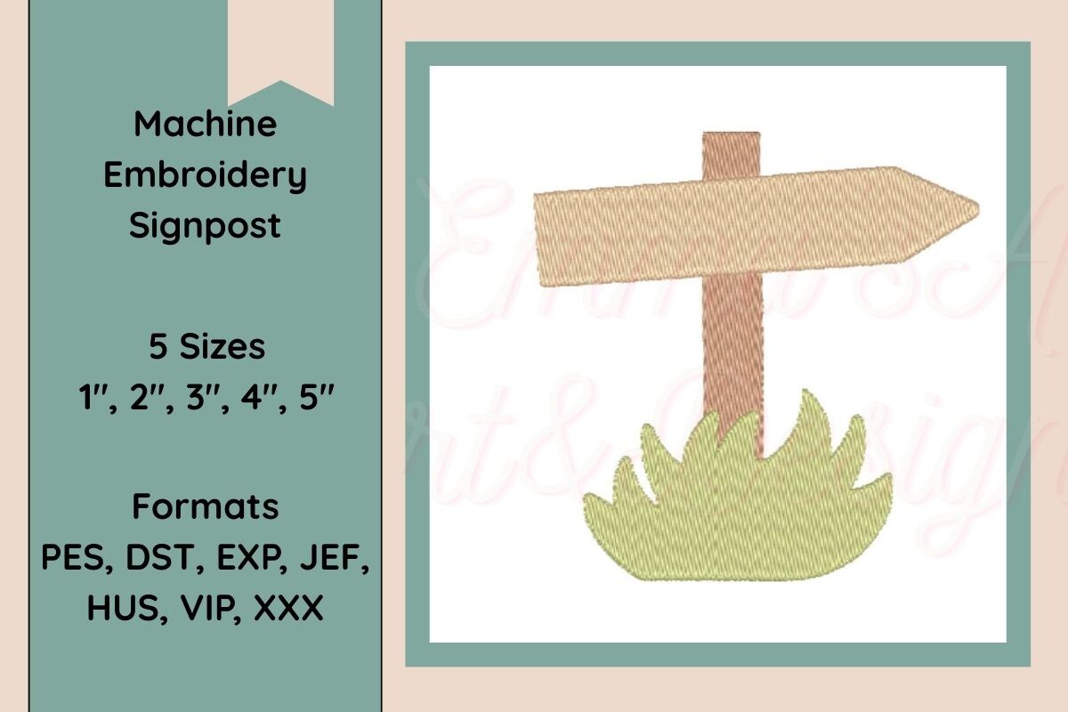 Machine Embroidery Signpost Design