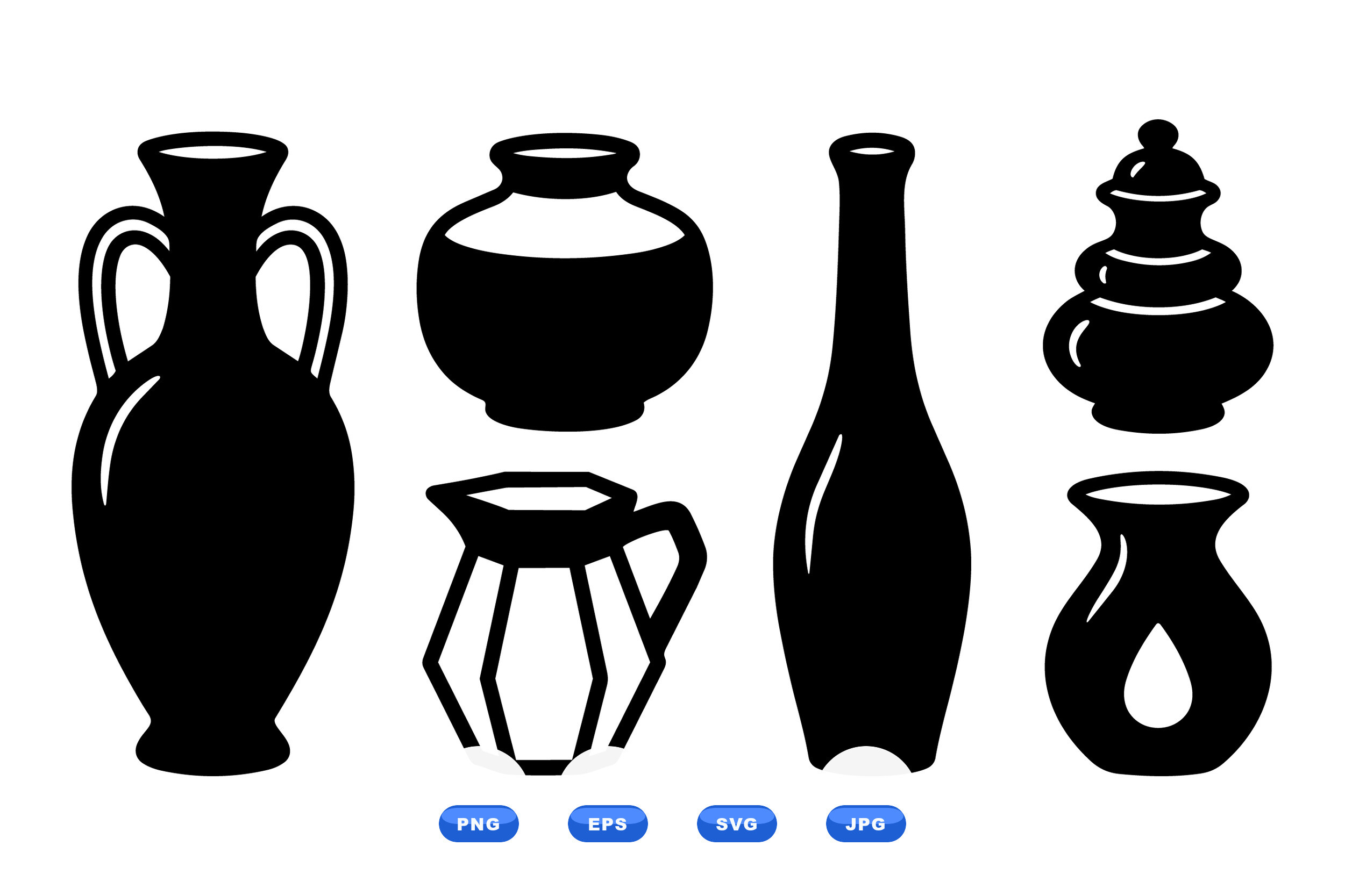 Minimal Vase Silhouette Clipart
