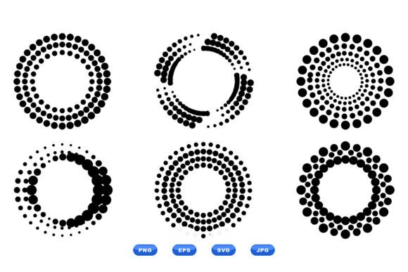 Modern Halftone Circle Designs