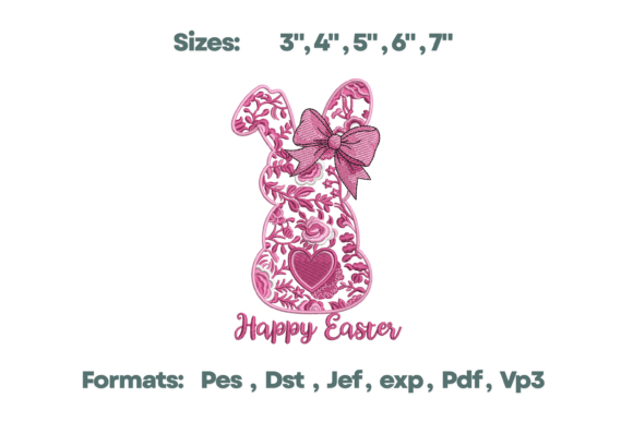 Pink Toile Happy Easter Bunny Art