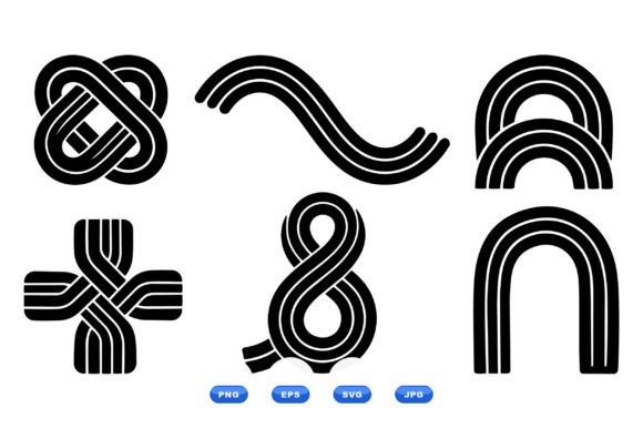 Retro Abstract Line Art Shapes