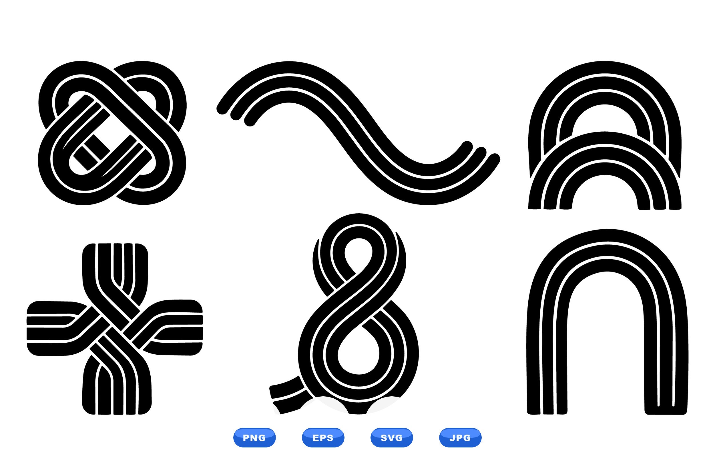 Retro Abstract Line Art Shapes
