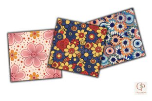 Retro Daisy Flower Digital Paper Graphic by CozyPrint Studio Co ...