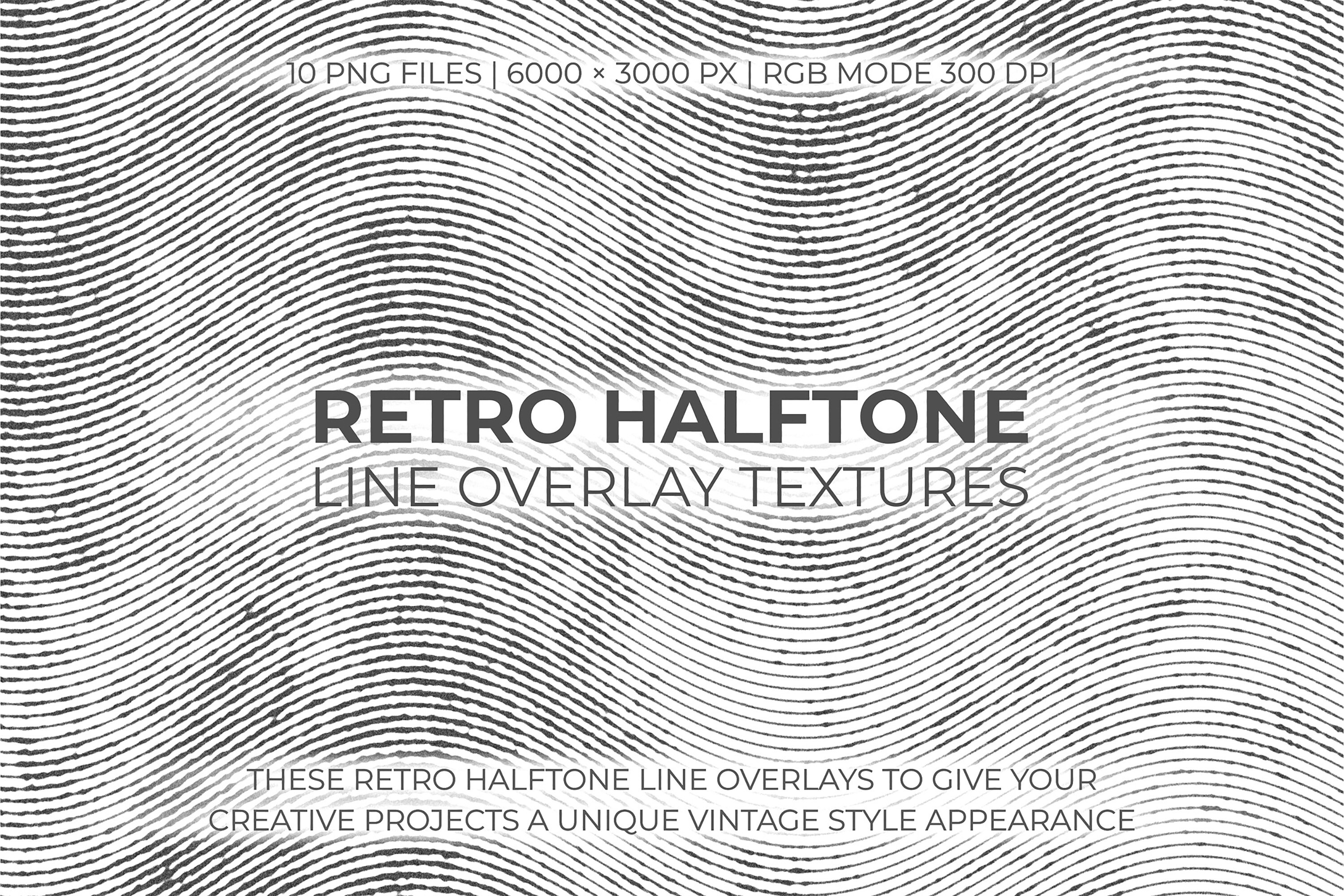 Retro Halftone Line Overlay Textures