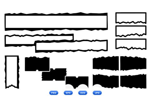 Ripped Paper Label Clipart Set
