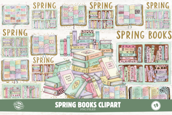 Spring Books Sign Spring Books Clipart Graphic by Markicha Art · Creative Fabrica