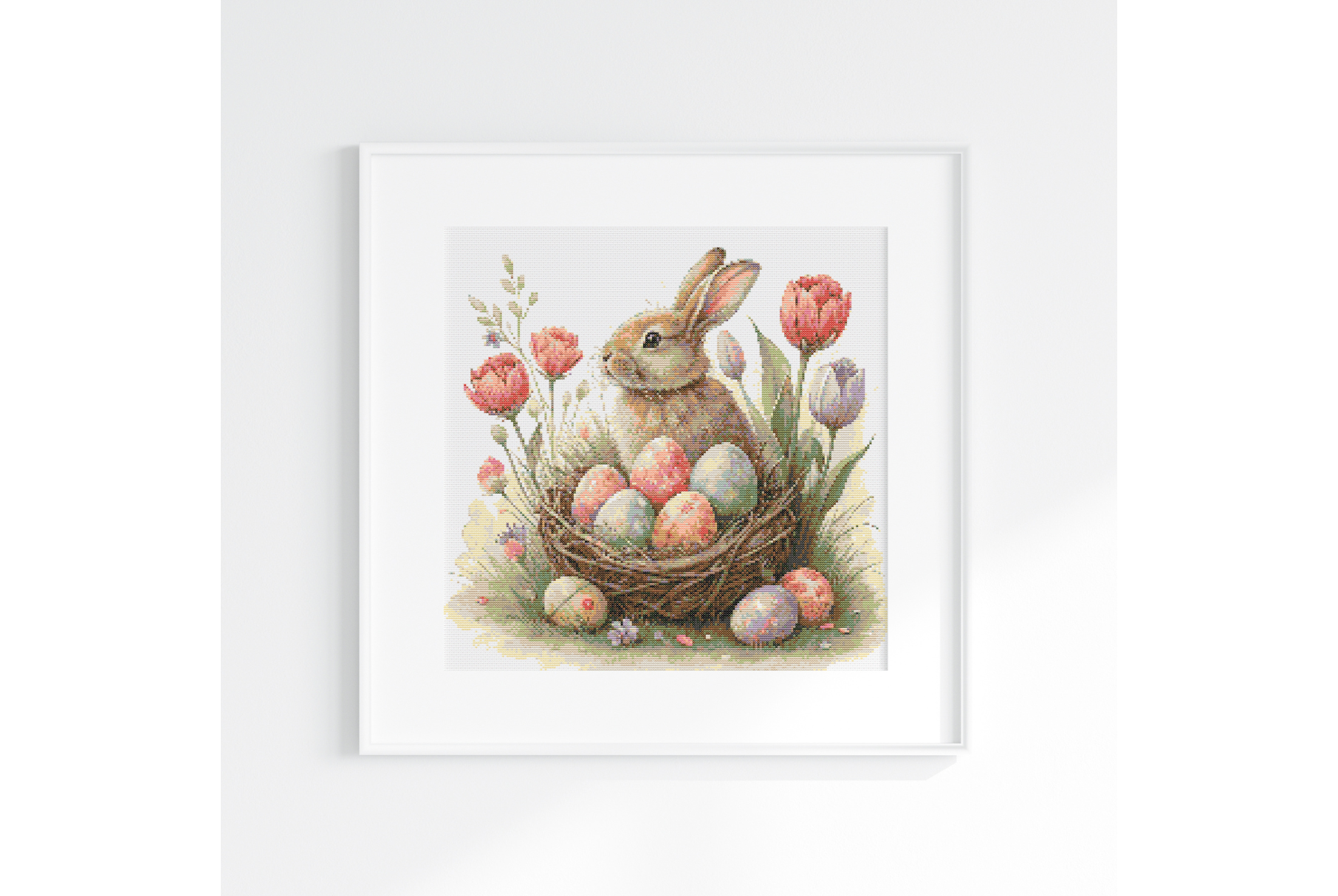 Spring Tulip Rabbit Xstitch