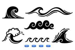Stylized Black Wave Svg Icons Graphic by DesignVectx · Creative Fabrica