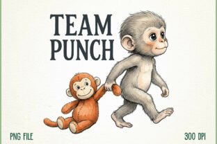 Team Punch Viral Cute Baby Monkey PNG Graphic by SoftInk Studio ...