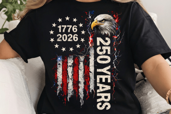 USA 250 Anniversary, Bald Eagle PNG Graphic T-shirt Designs By Design Art