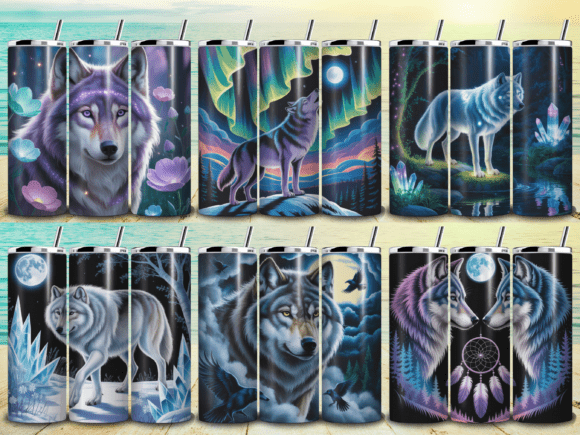 Wolf Seamless Tumbler Wrap Bundle