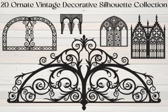 20 Ornate Vintage Decorative Silhouette