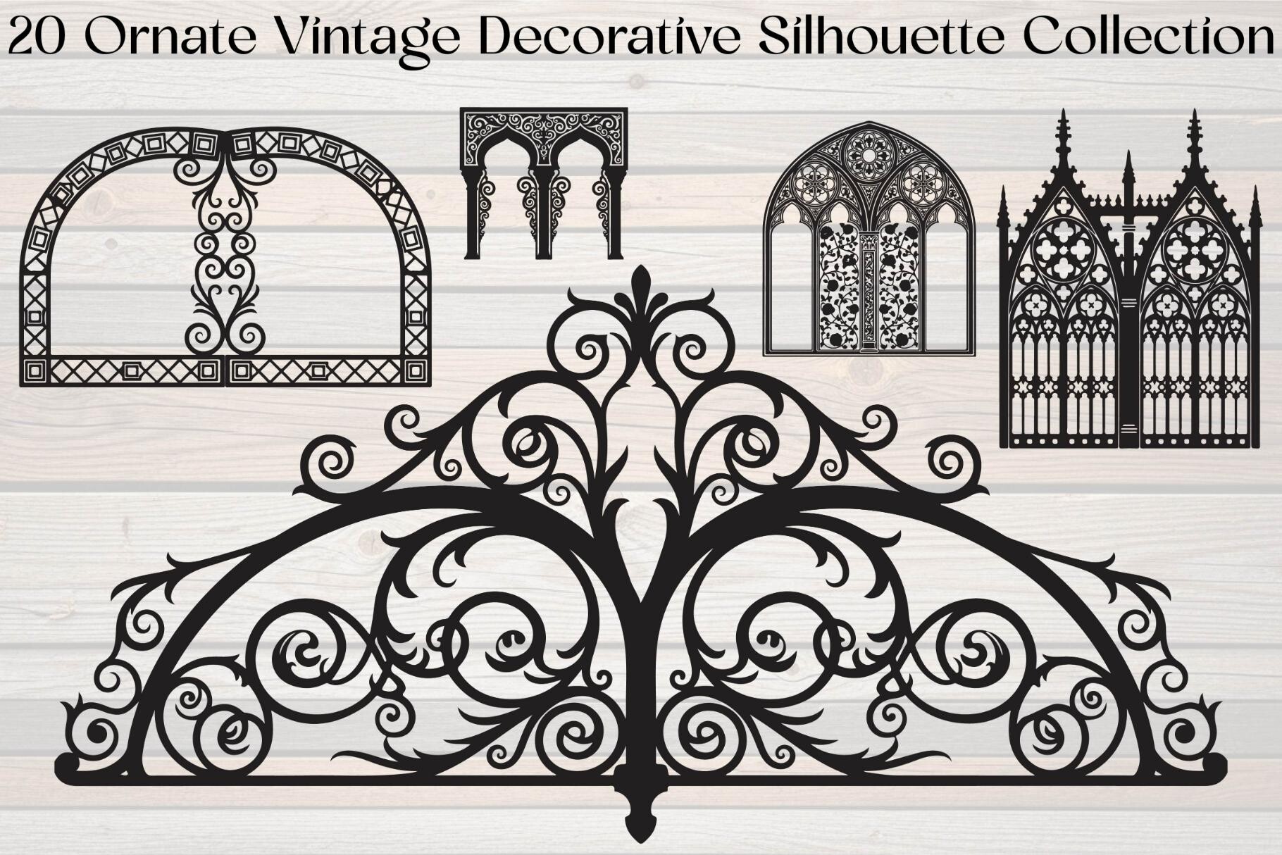 20 Ornate Vintage Decorative Silhouette