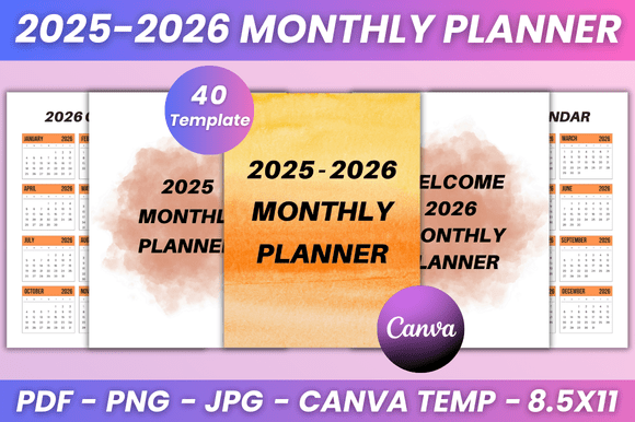 Monthly Planner Kdp Interior Graphics