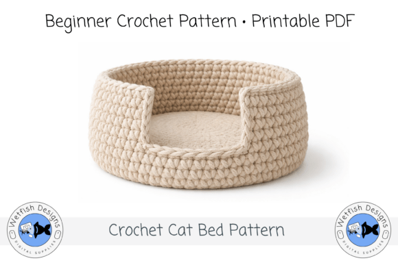 Begginer Crochet Cat Bed Pattern