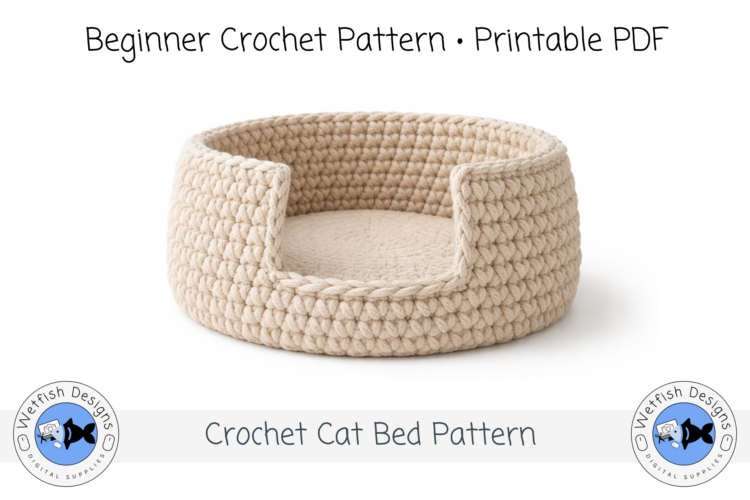Begginer Crochet Cat Bed Pattern