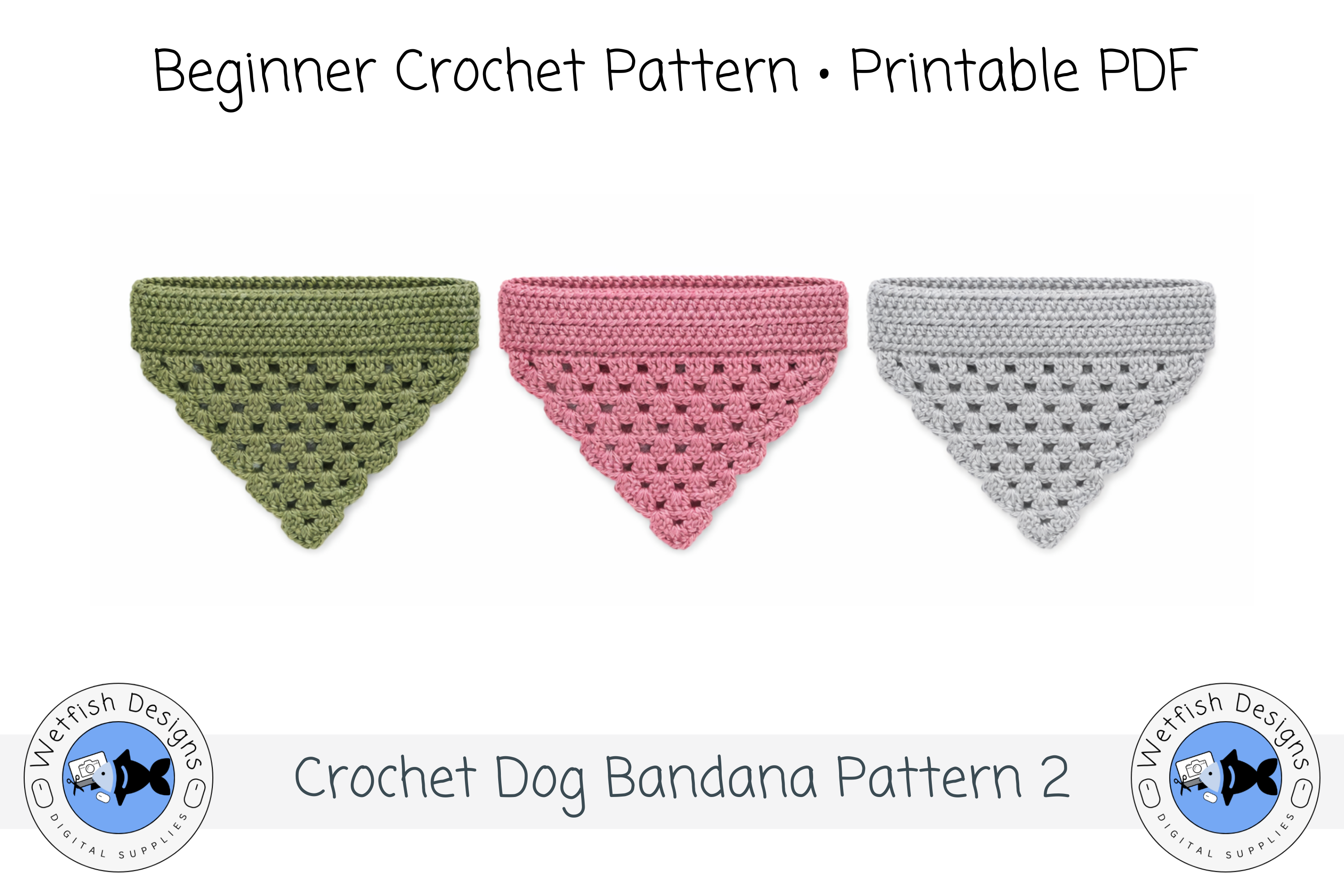 Beginner Crochet Dog Bandana Pattern 2