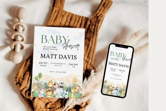 Boy Baby Shower Welcome Sign & Invitatio