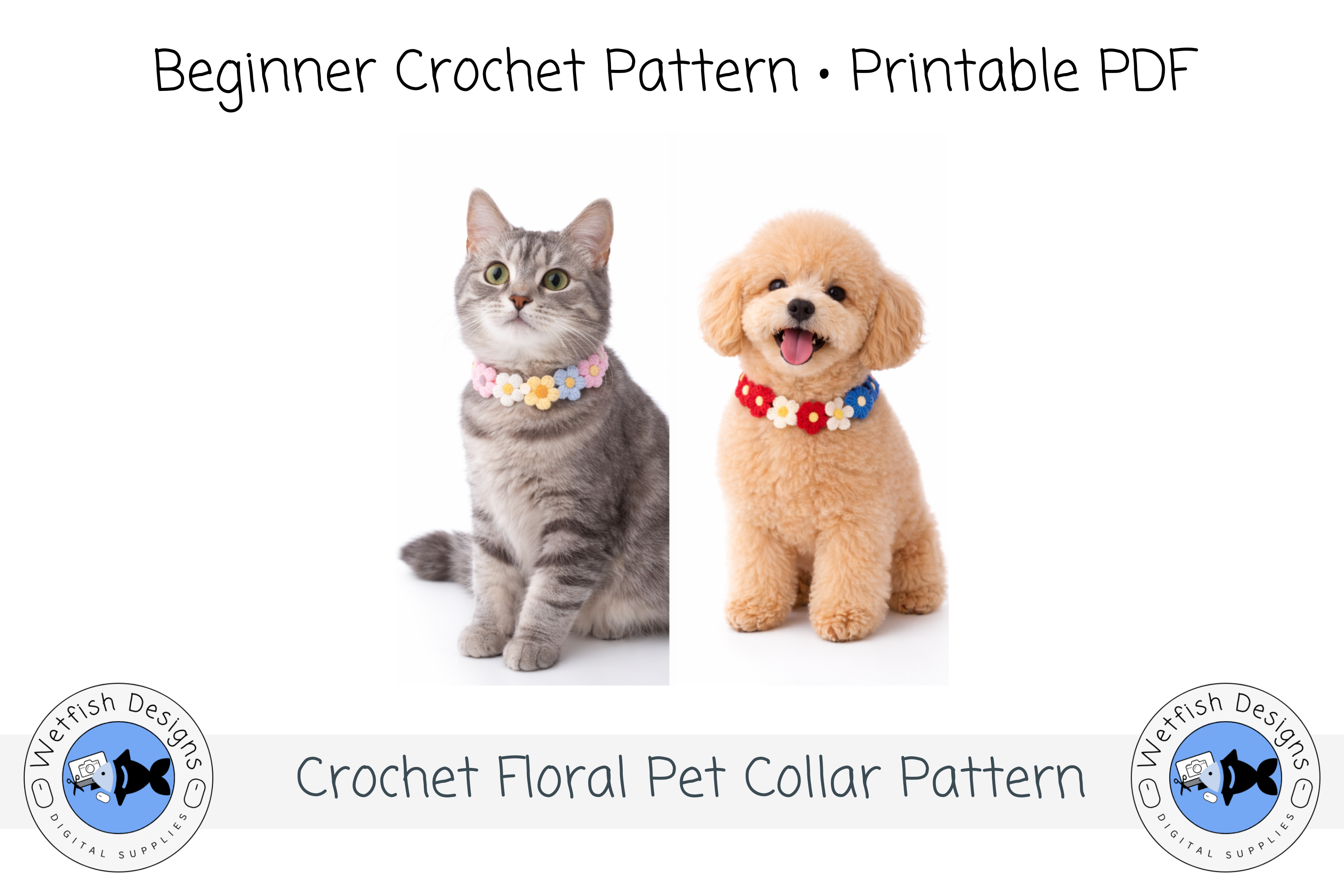 Crochet Floral Pet Collar Pattern